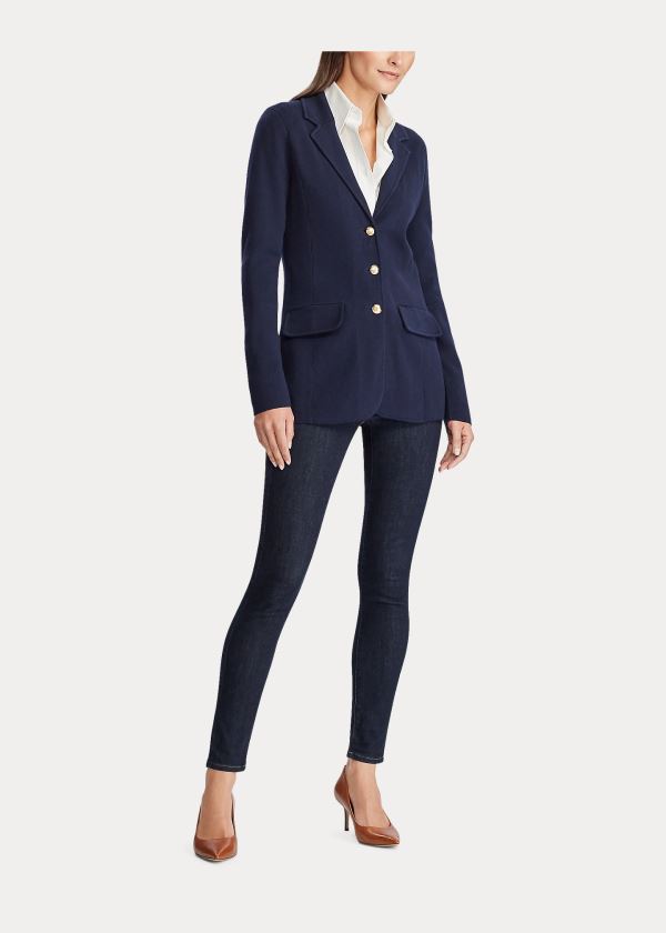 Blazer Ralph Lauren Mujer Azul Marino - Combed Cotton - ELTVY4917